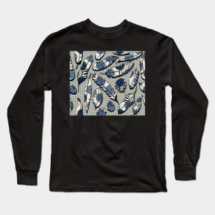 Vintage Feathers (blue) Long Sleeve T-Shirt